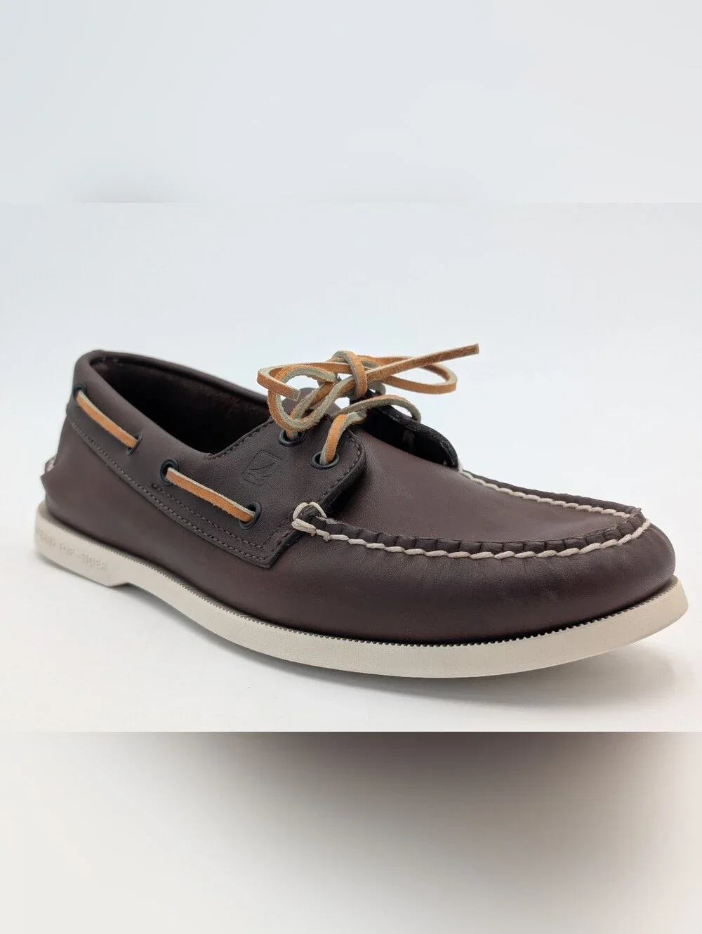 Sperry Top-Sider Sz 9 Authentic Original 2-Eye Brown Leather Moccasin Boat Shoe
